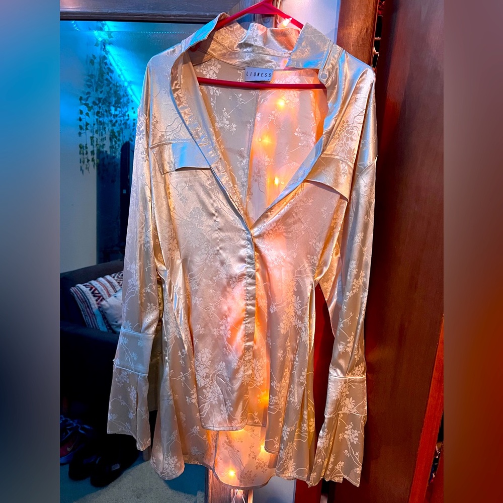 Ivory satin dress